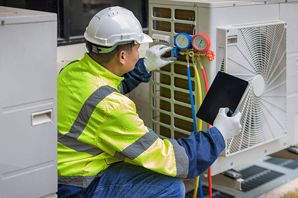 Professional Heat Pump Repair technician working in Hancocks Bridge, NJ